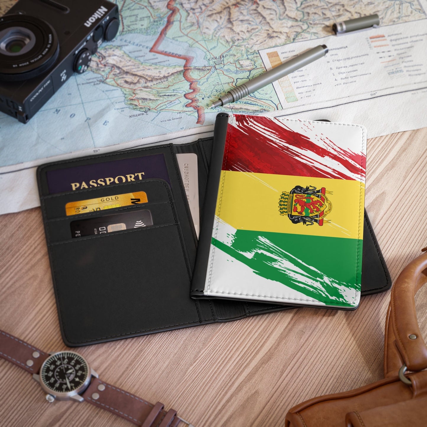 Congo Brazaville Flag Passport Holder, traveler's and expats' essential, study abroad must-have, wanderlust accessory