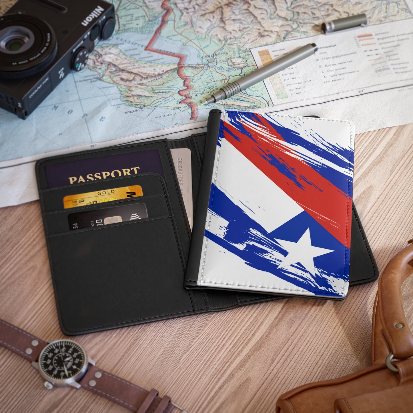 Chile Flag Passport Holder, traveler's and expats' essential, study abroad must-have, wanderlust accessory