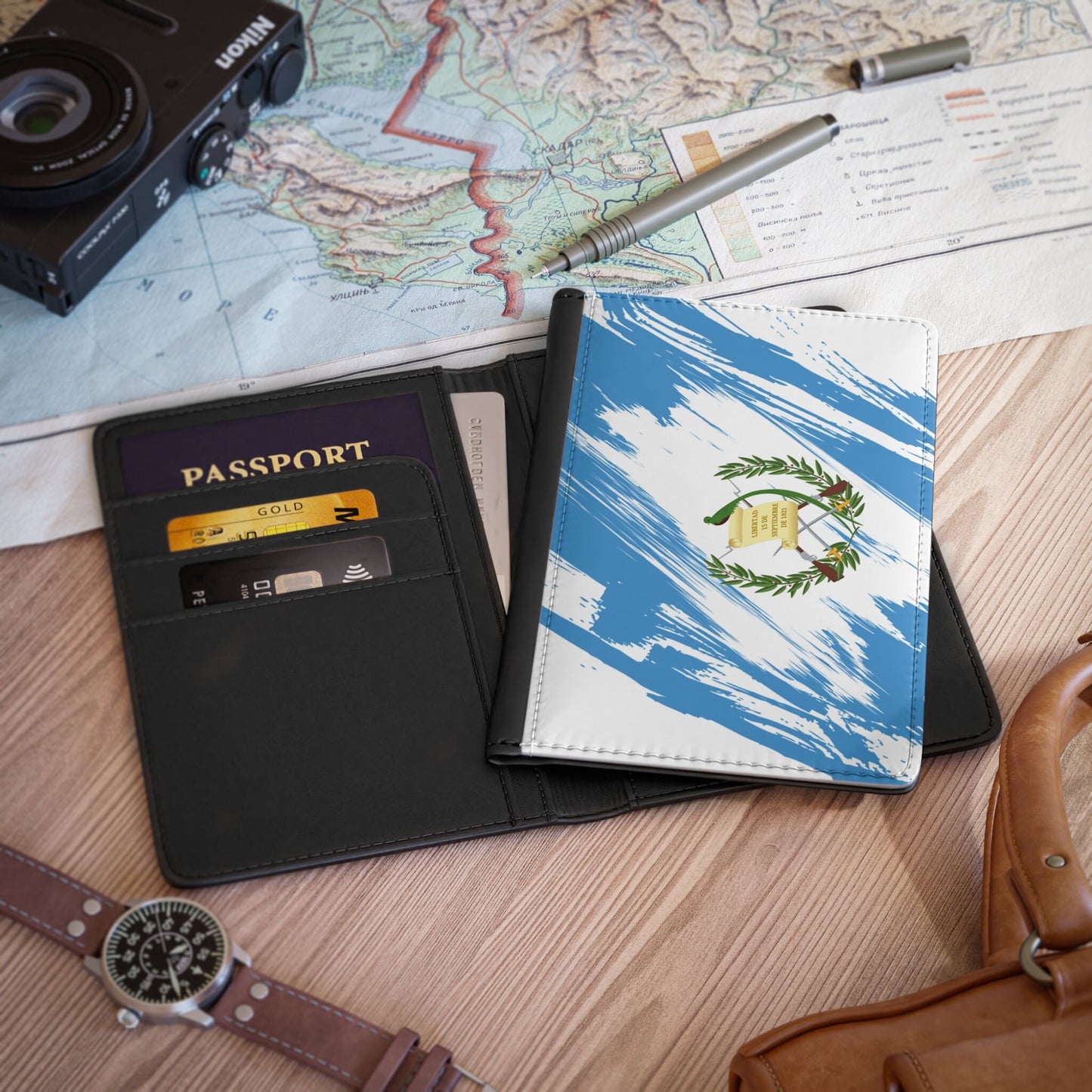Guatemala Flag Passport Holder, traveler's and expats' essential, study abroad must-have, wanderlust accessory
