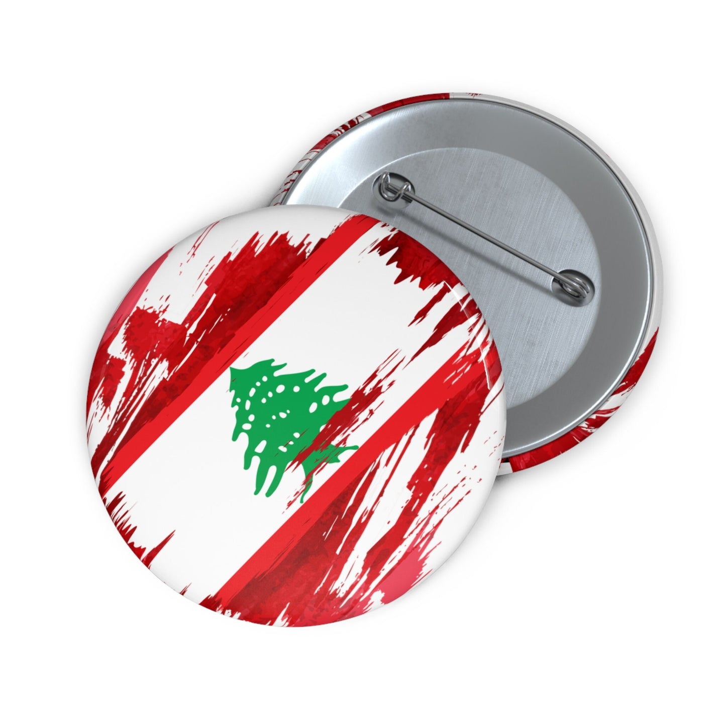Lebanon Flag Pin Button - Custom Pinback, Patriotic Campaign Buttons, Personalized Birthday Pins, Collectible Badge, Metal Pin