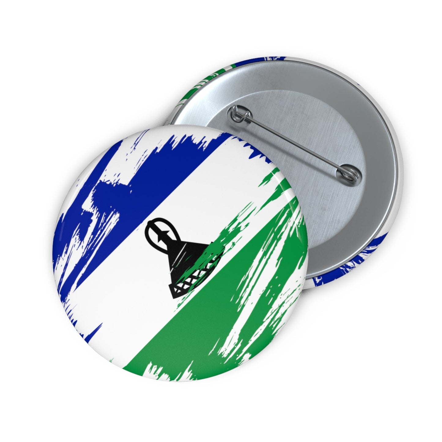 Lesotho Flag Pin Button - Custom Pinback, Patriotic Campaign Buttons, Personalized Birthday Pins, Collectible Badge, Metal Pin