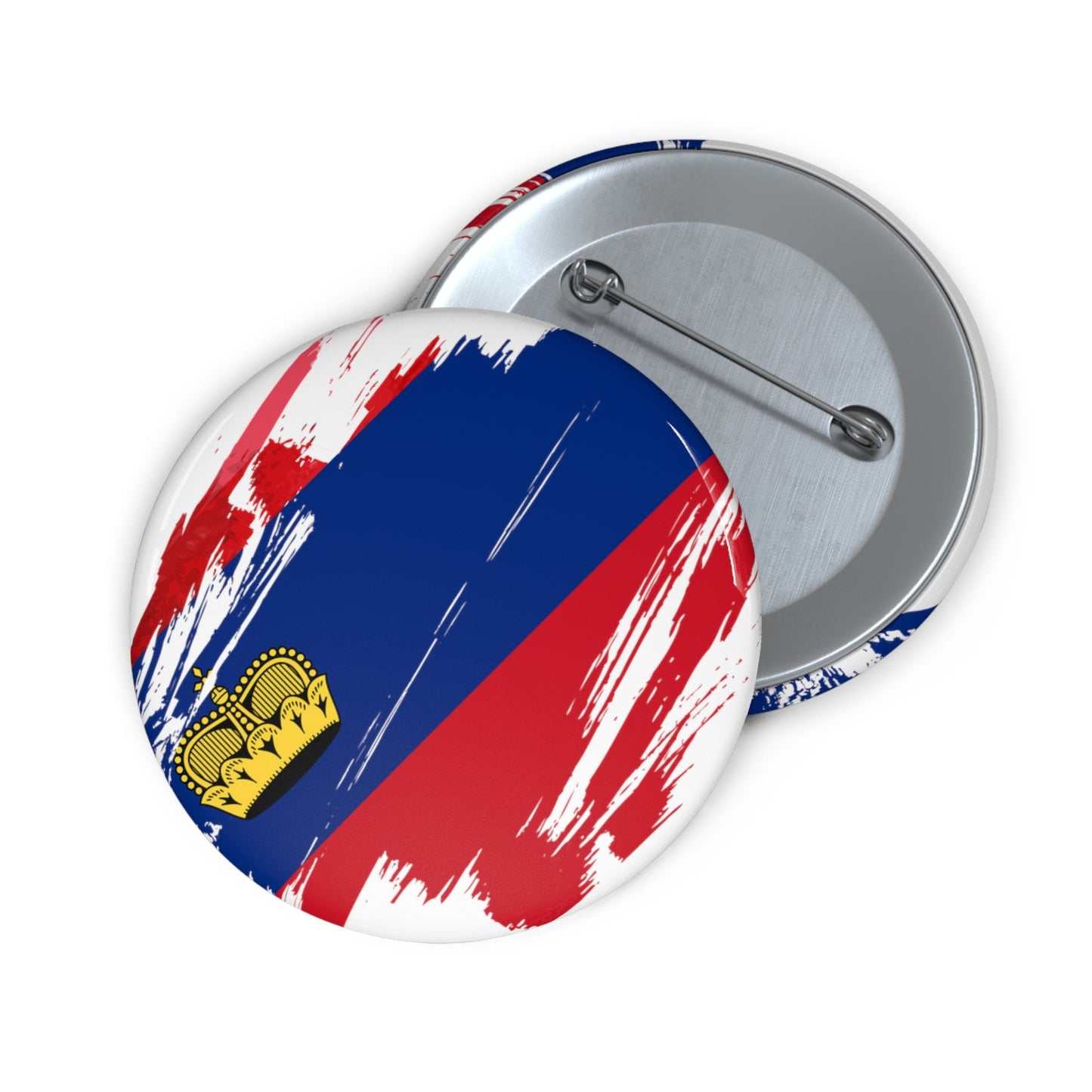 Liechtenstein Flag Pin Button - Custom Pinback, Patriotic Campaign Buttons, Personalized Birthday Pins, Collectible Badge, Metal Pin