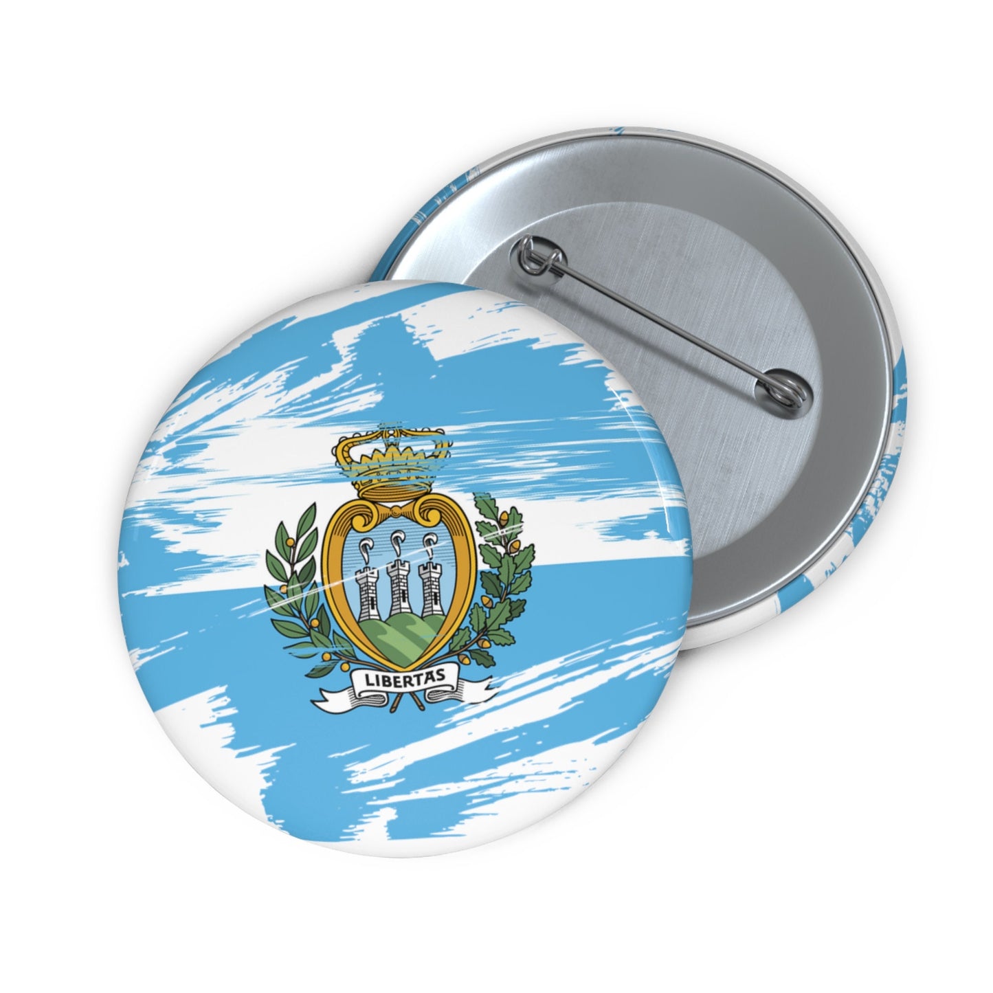 San Marino Flag Pin Button - Custom Pinback, Patriotic Campaign Buttons, Personalized Birthday Pins, Collectible Badge, Metal Pin