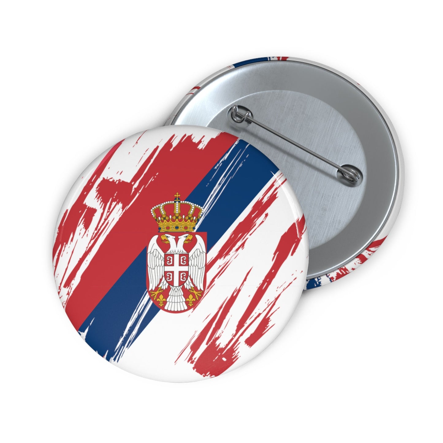 Serbia Flag Pin Button - Custom Pinback, Patriotic Campaign Buttons, Personalized Birthday Pins, Collectible Badge, Metal Pin