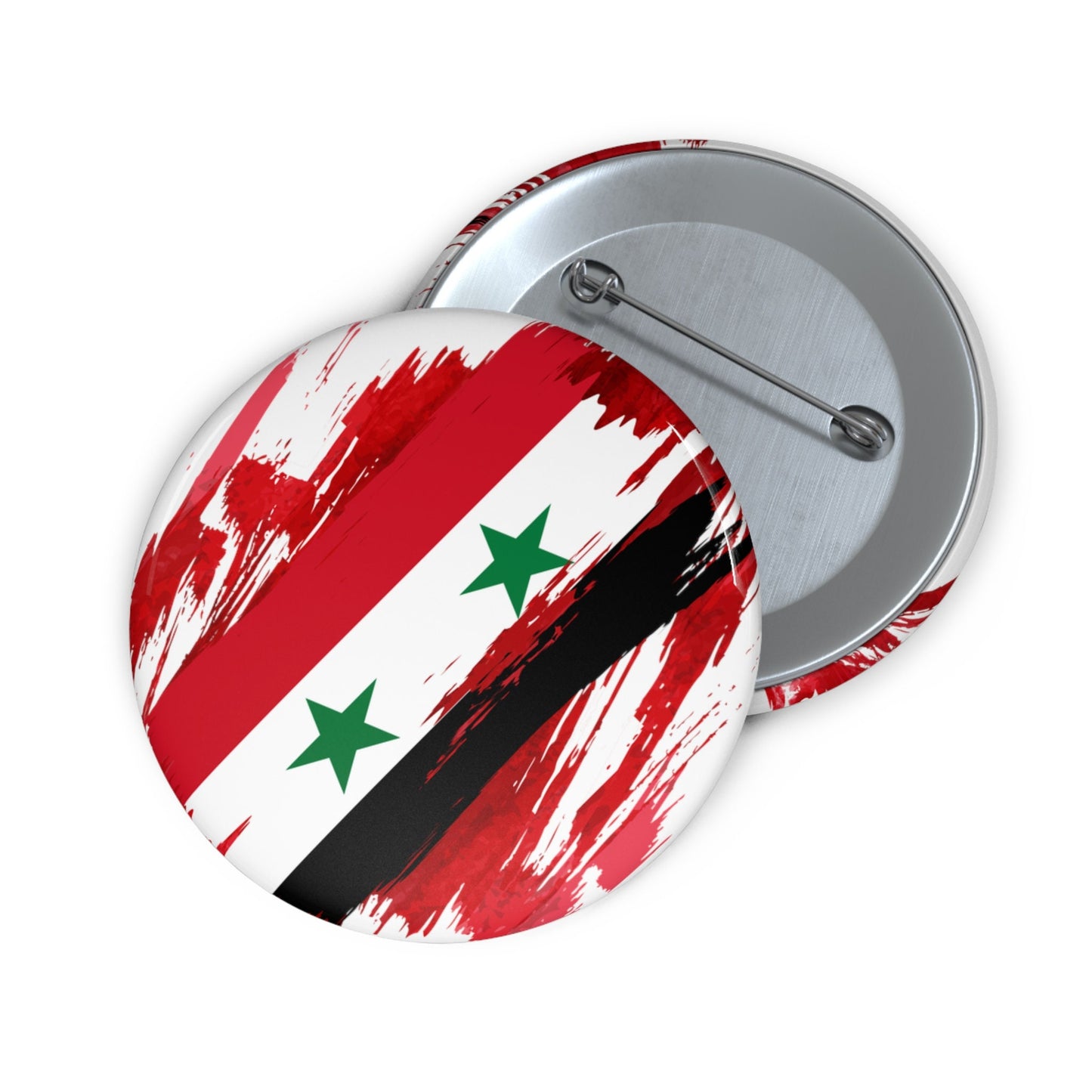 Syria Flag Pin Button - Custom Pinback, Patriotic Campaign Buttons, Personalized Birthday Pins, Collectible Badge, Metal Pin