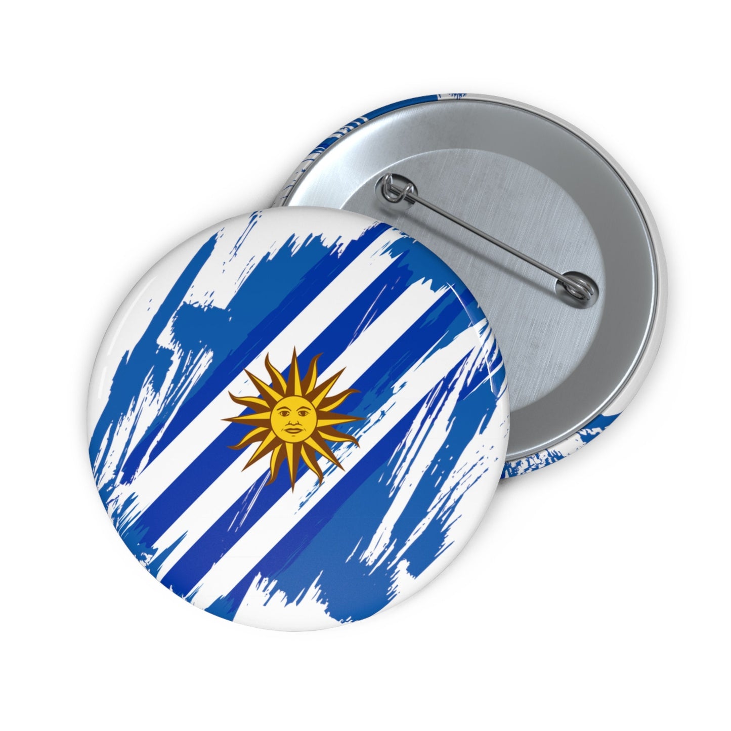 Uruguay Flag Pin Button - Custom Pinback, Patriotic Campaign Buttons, Personalized Birthday Pins, Collectible Badge, Metal Pin
