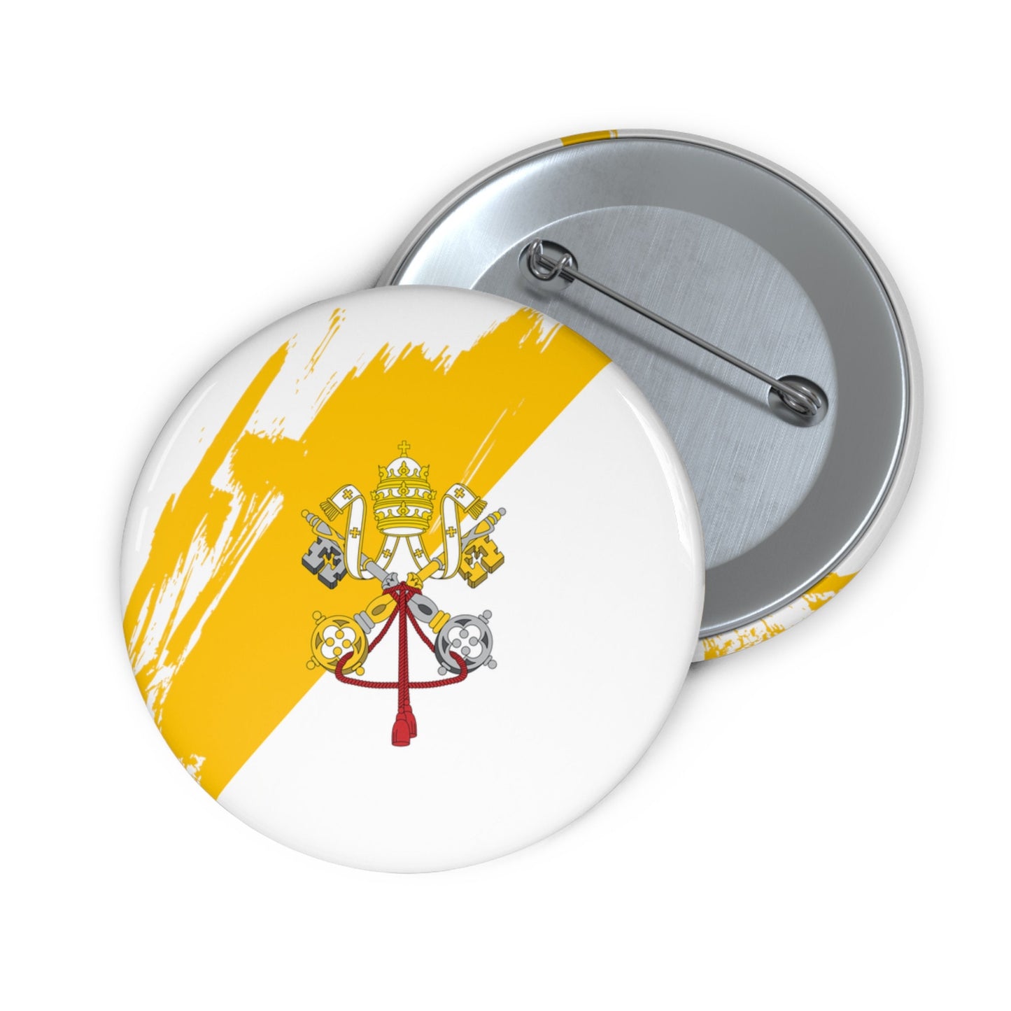 Vatican Flag Pin Button - Custom Pinback, Patriotic Campaign Buttons, Personalized Birthday Pins, Collectible Badge, Metal Pin