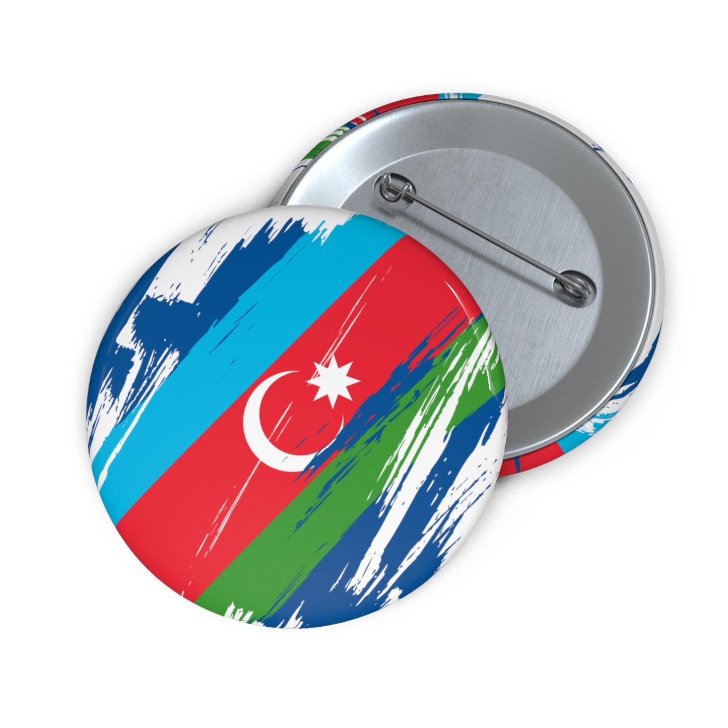 Azerbaijan Flag Pin Button - Custom Pinback, Patriotic Campaign Buttons, Personalized Birthday Pins, Collectible Badge, Metal Pin