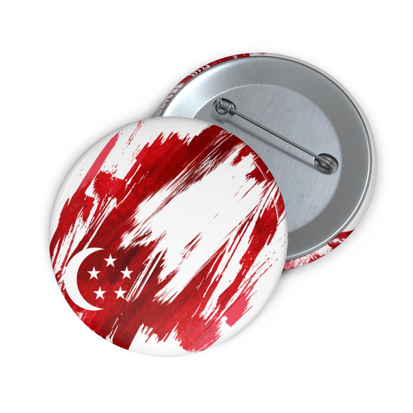 Singapore Flag Pin Button - Custom Pinback, Patriotic Campaign Buttons, Personalized Birthday Pins, Collectible Badge, Metal Pin