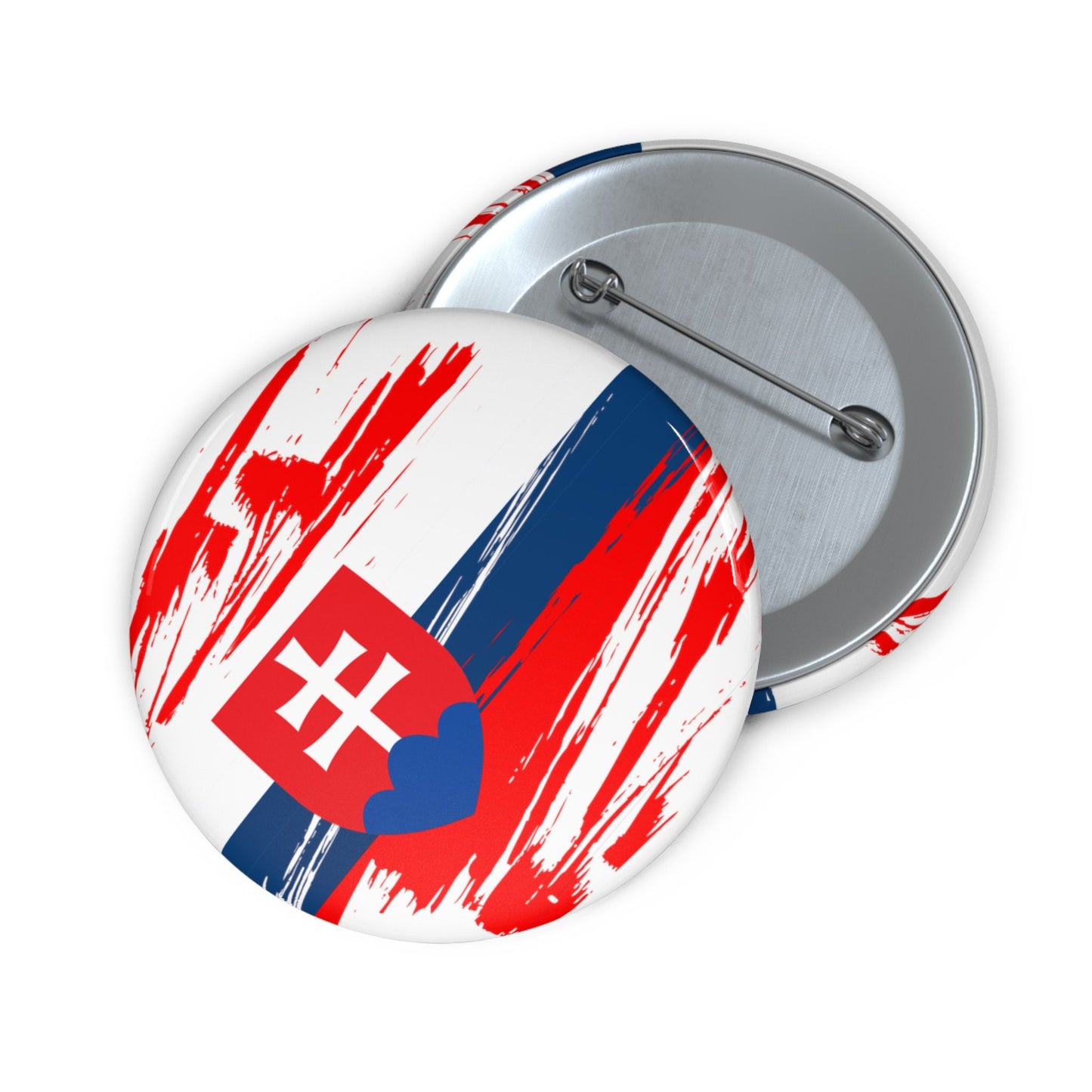 Slovakia Flag Pin Button - Custom Pinback, Patriotic Campaign Buttons, Personalized Birthday Pins, Collectible Badge, Metal Pin