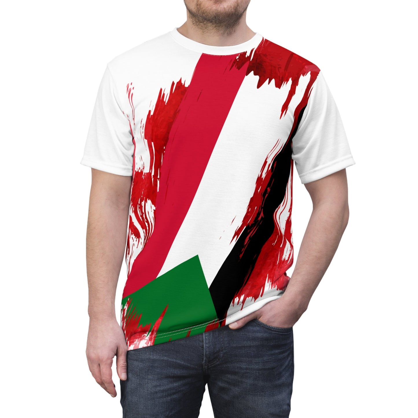 Sudan Flag T-shirt | Sudan T-shirt | All over print Unisex T-shirt with Sudan Flag