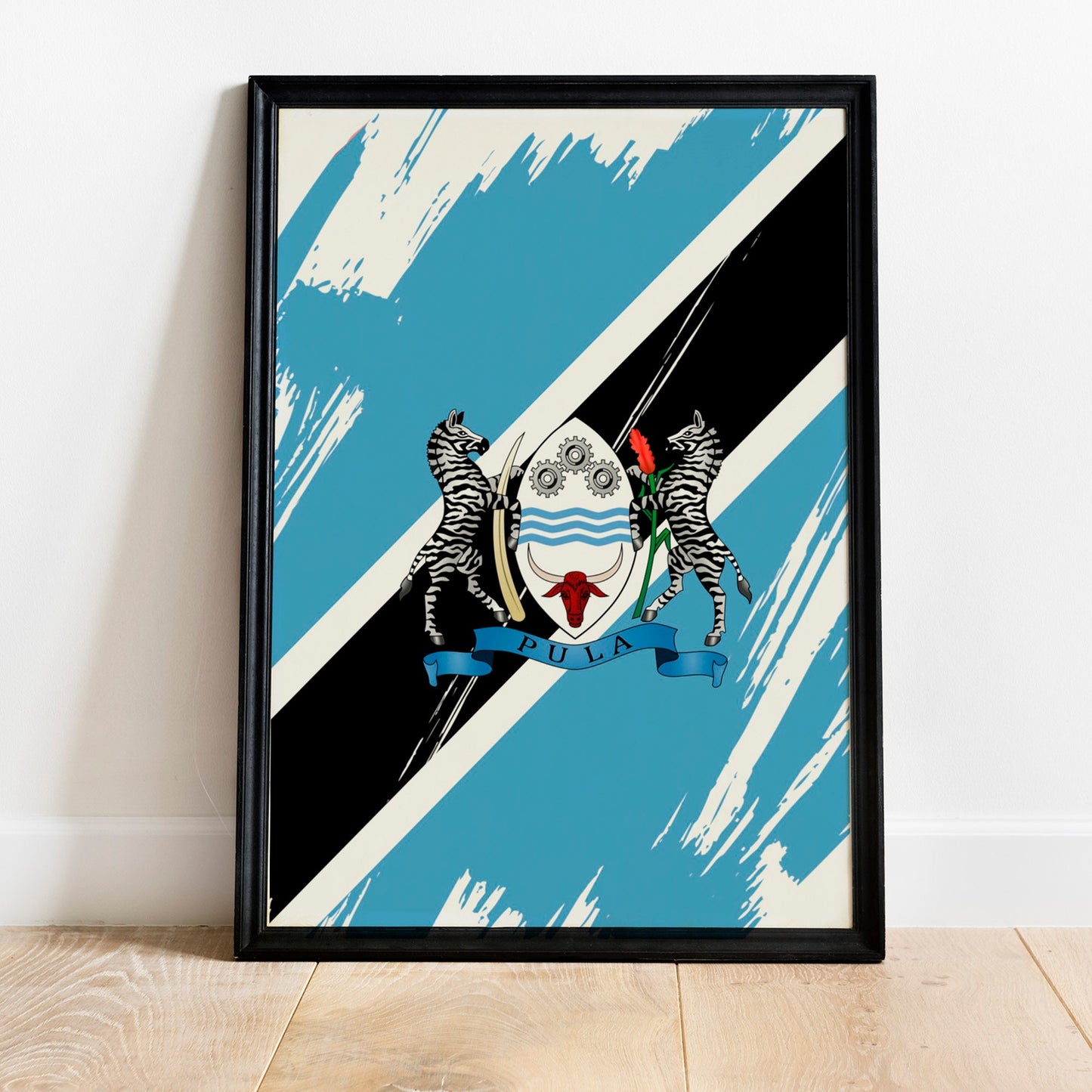 Botswana Flag Print | Botswana Poster | Botswana Wall art print | Botswana Home Decoration | Unframed