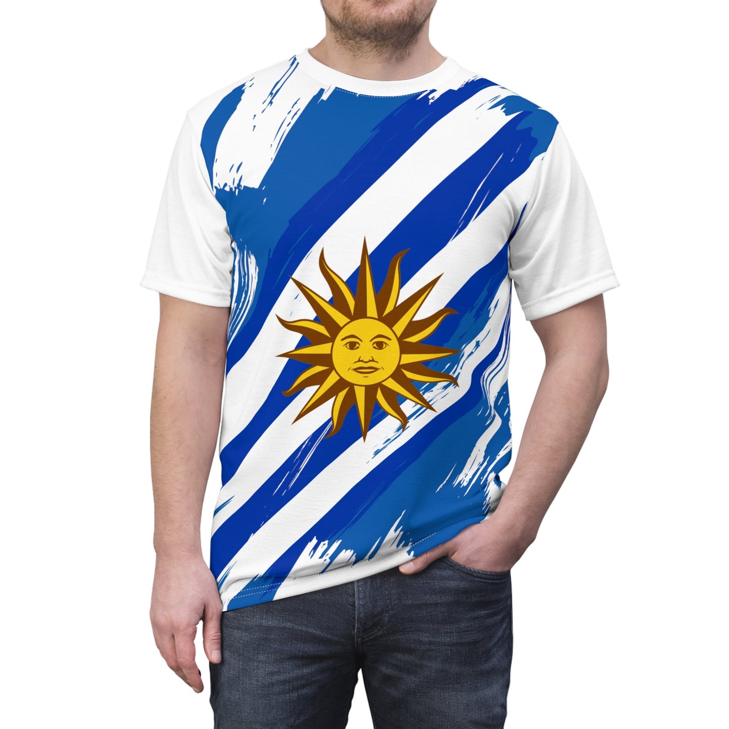 Uruguay Flag T-shirt | Uruguay T-shirt | All over print Unisex T-shirt with Uruguay Flag