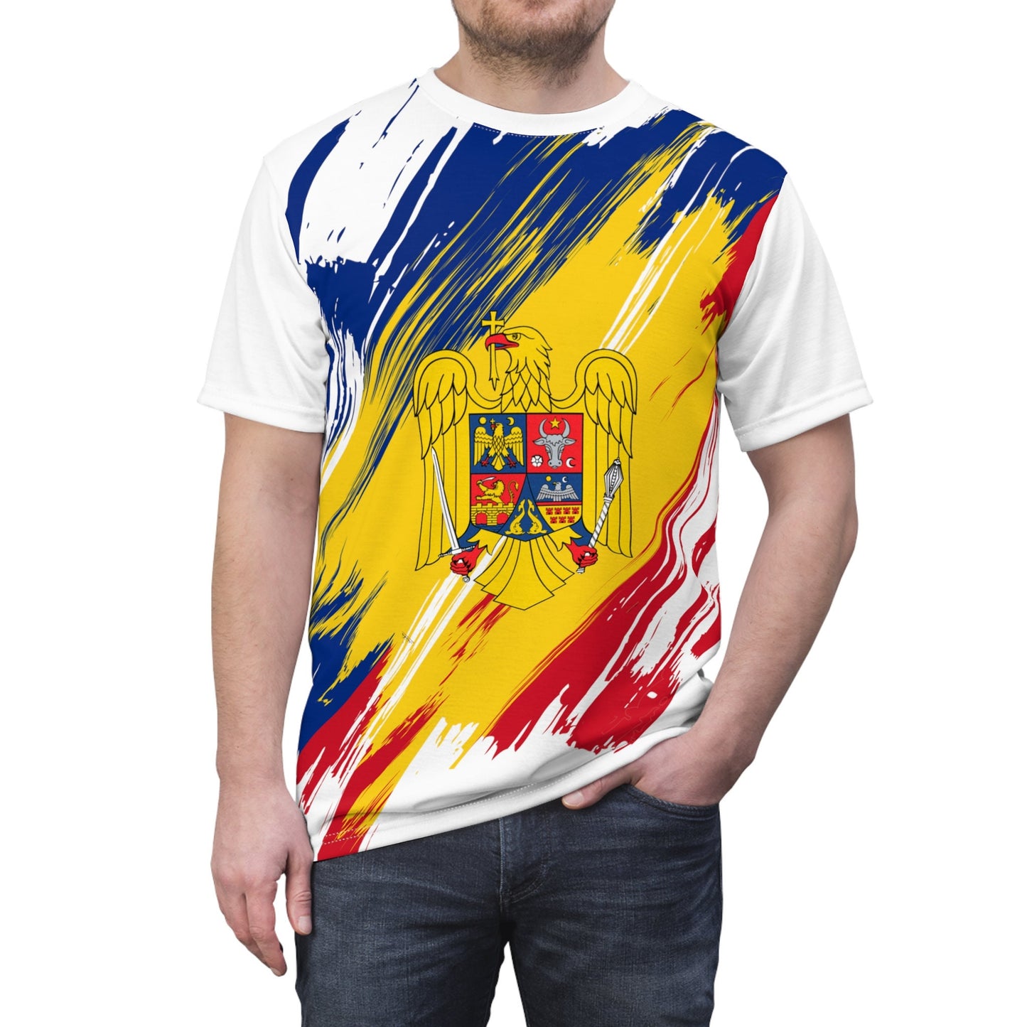 Romania Flag T-shirt | Romania T-shirt | All over print Unisex T-shirt with Romania Flag