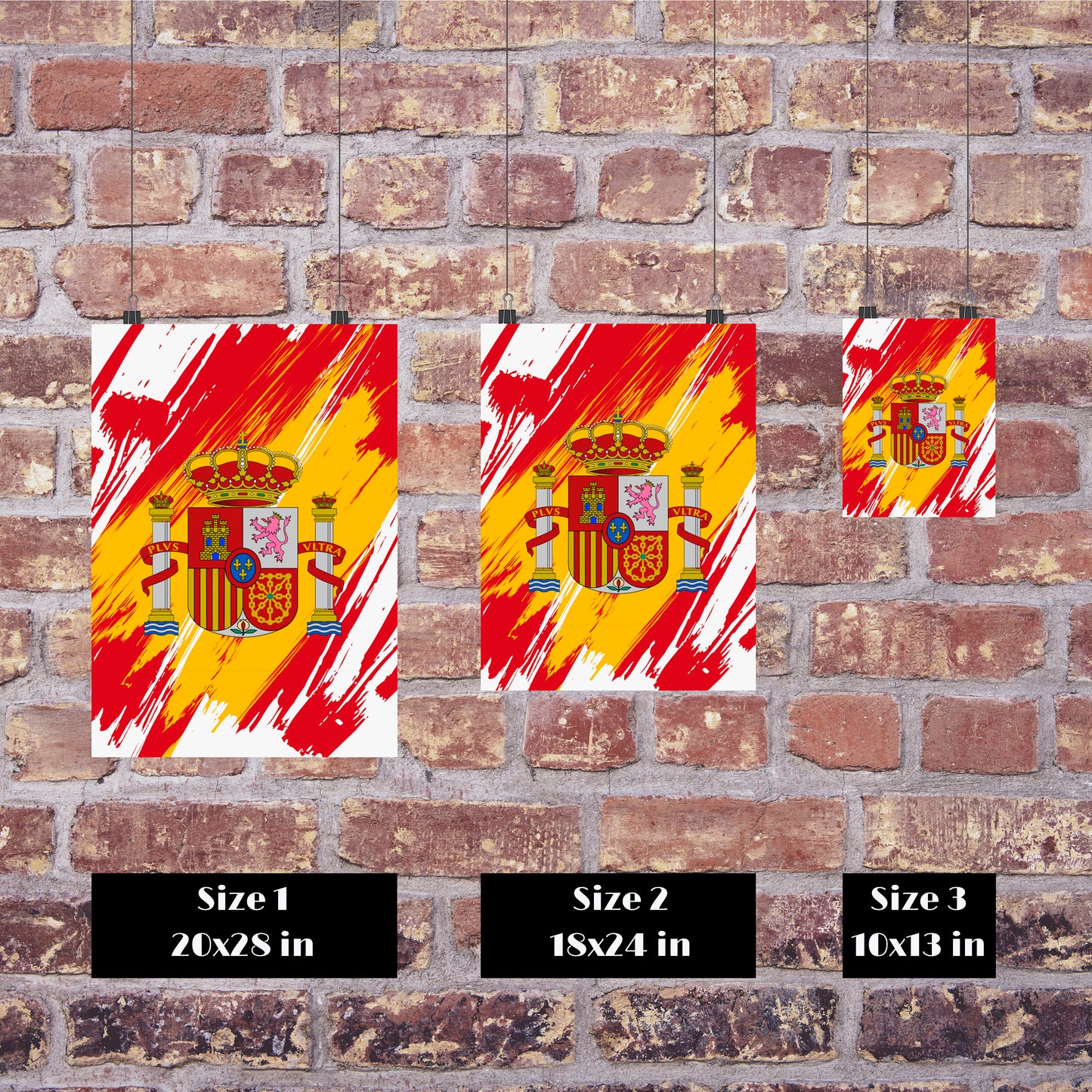 Spain Flag Print | Spain Poster | Spain Wall art print | Spain Home Decoration | Unframed