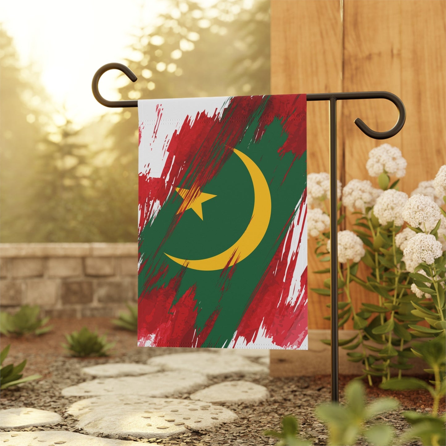 Mauritania Garden Flag - Garden & House Banner | Size - 12" x 18" | Double Sided Custom Country Design Print