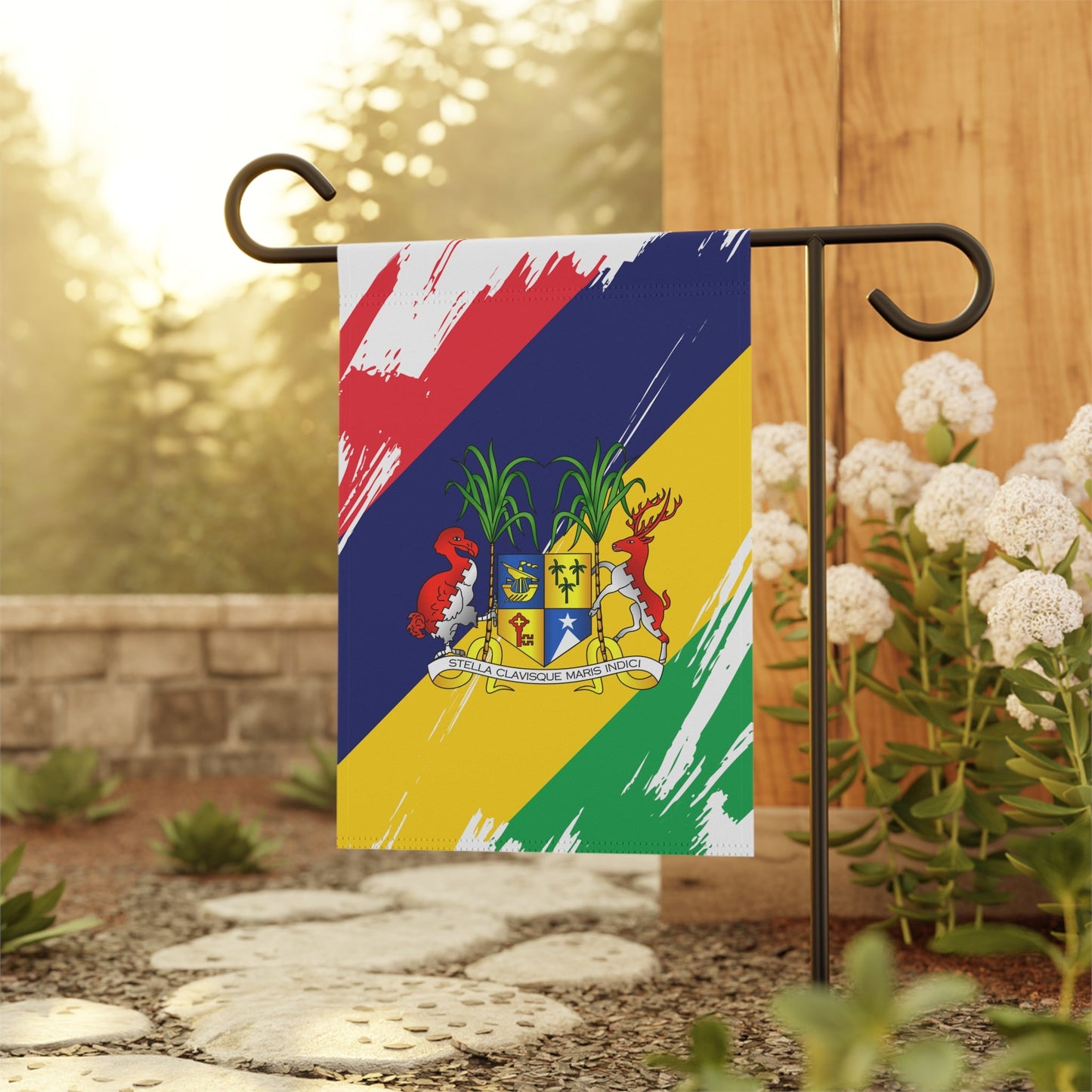 Mauritius Garden Flag - Garden & House Banner | Size - 12" x 18" | Double Sided Custom Country Design Print