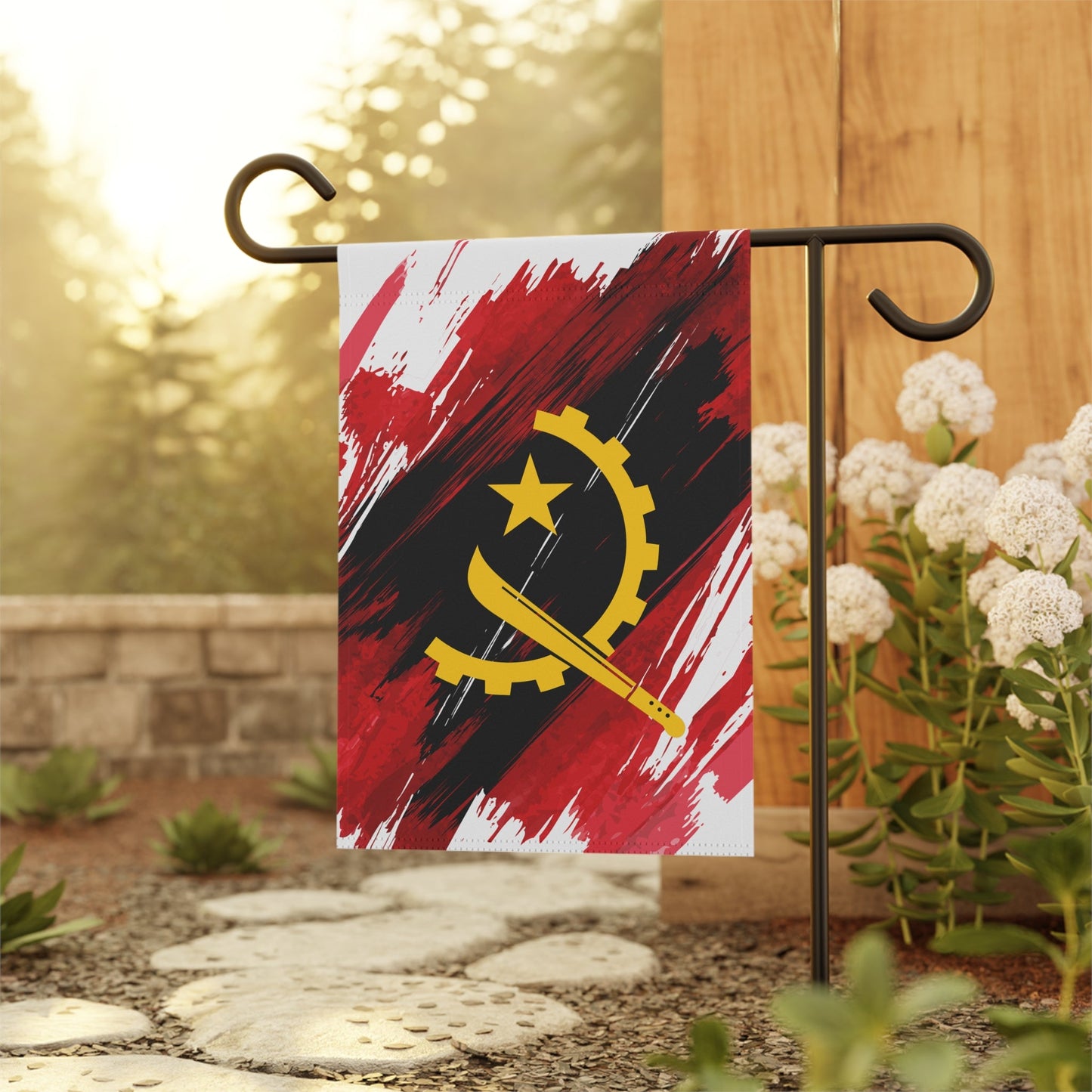 Angola Garden Flag - Garden & House Banner | Size - 12" x 18" | Double Sided Custom Country Design Print