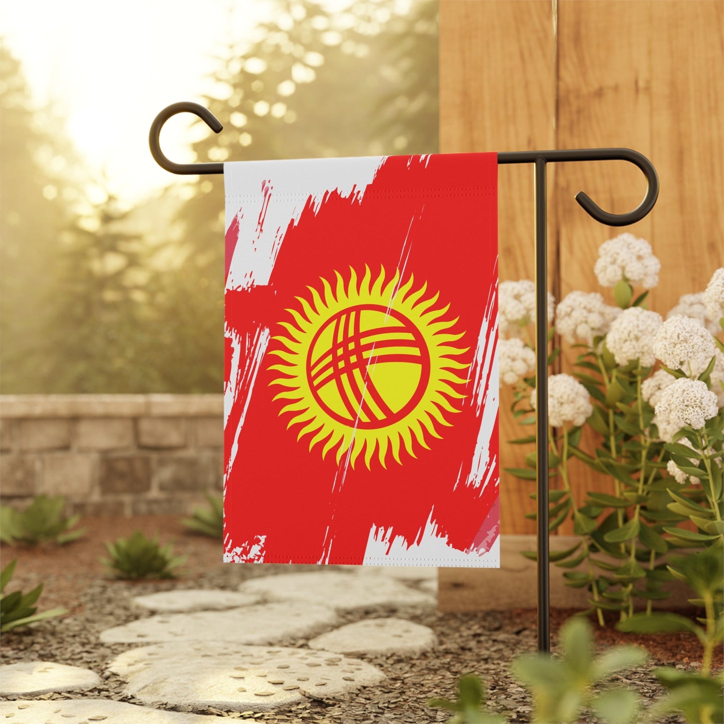Kyrgyzstan Garden Flag - Garden & House Banner | Size - 12" x 18" | Double Sided Custom Country Design Print
