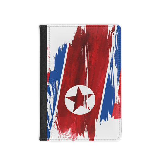 North Korea Flag Leather Passport Holder, traveler's and expats' essential, study abroad must-have, wanderlust accessory