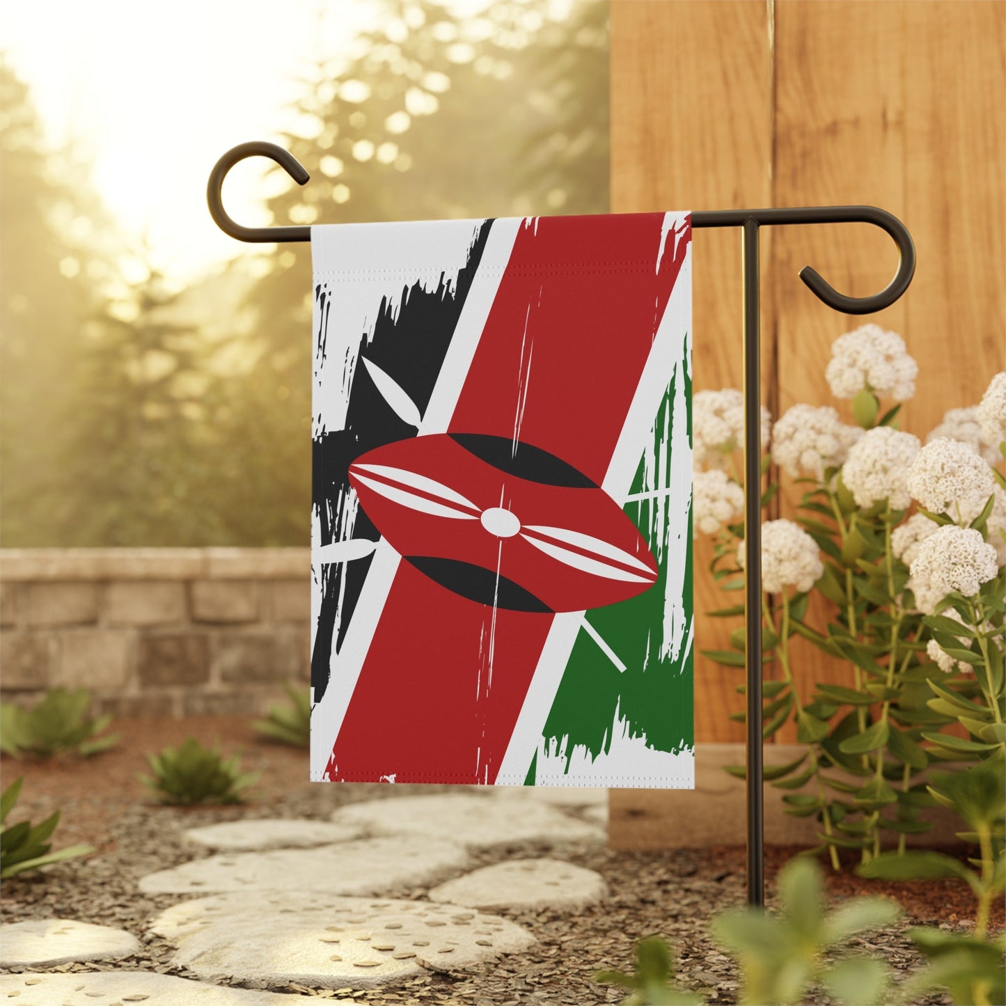 Kenya Garden Flag - Garden & House Banner | Size - 12" x 18" | Double Sided Custom Country Design Print