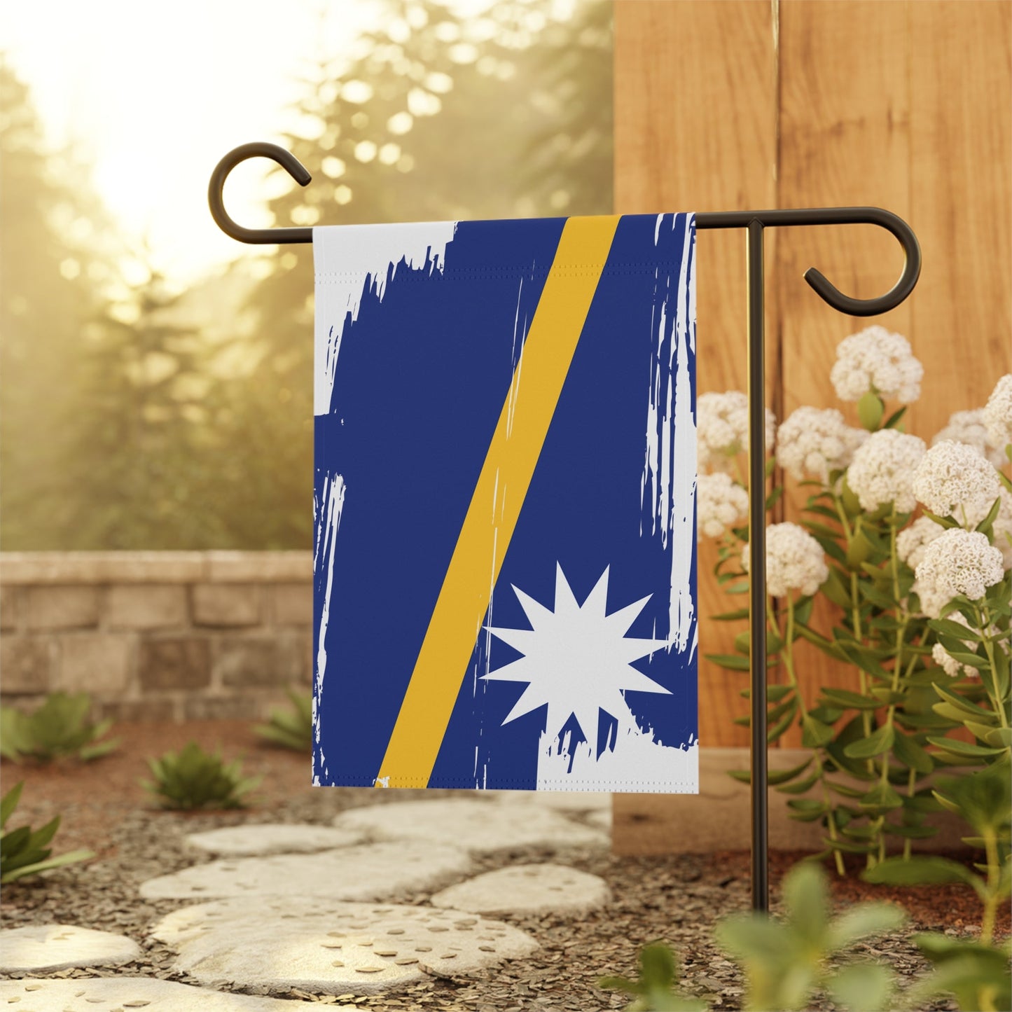 Nauru Garden Flag - Garden & House Banner | Size - 12" x 18" | Double Sided Custom Country Design Print