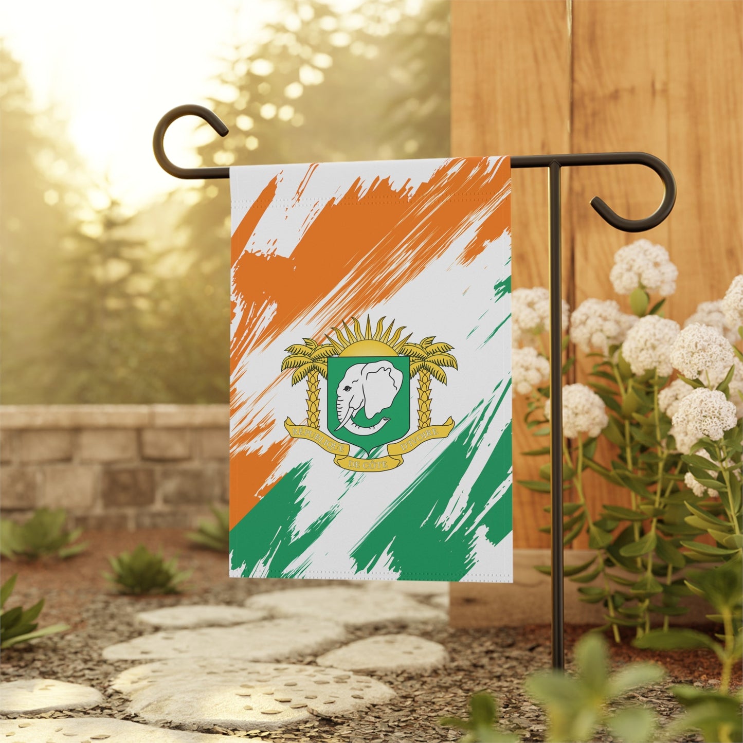 Ivory Coast Garden Flag - Garden & House Banner | Size - 12" x 18" | Double Sided Custom Country Design Print