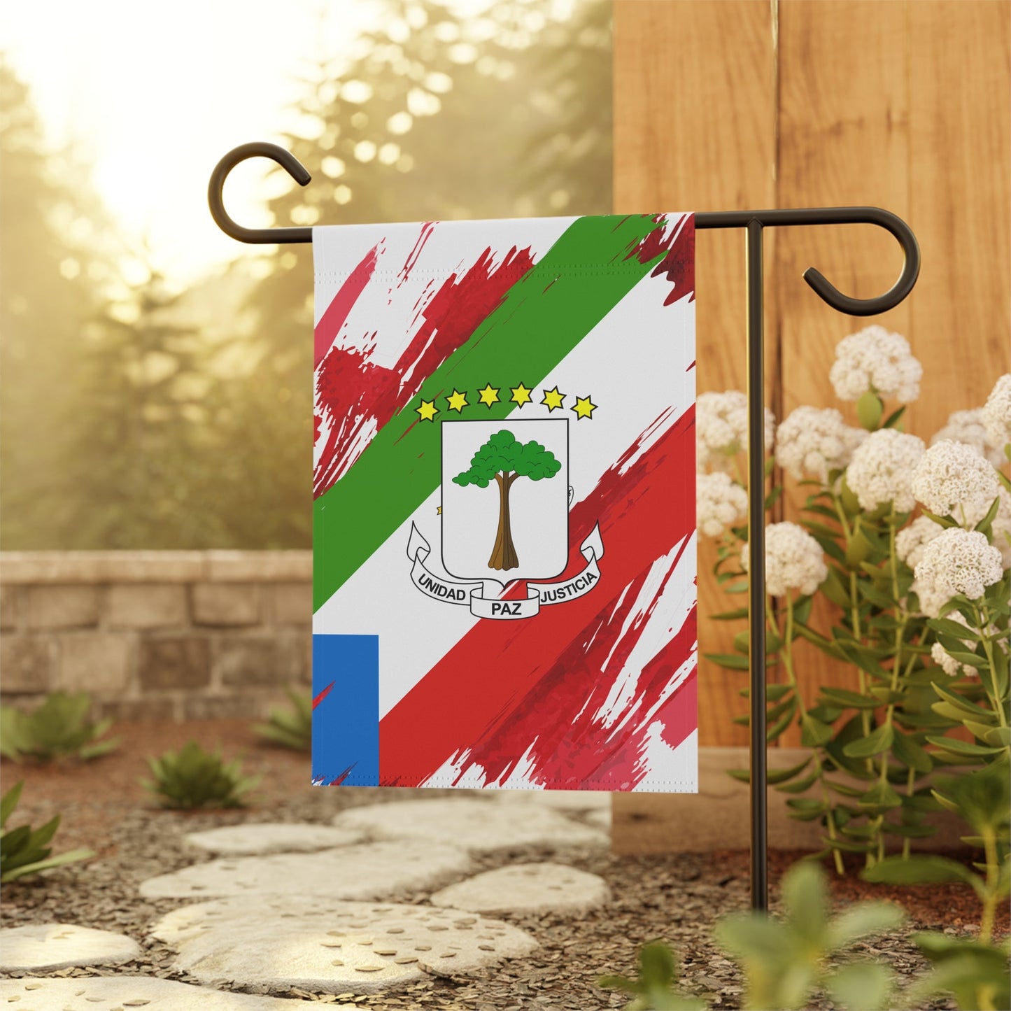 Equatorial Guinea Garden Flag - Garden & House Banner | Size - 12" x 18" | Double Sided Custom Country Design Print