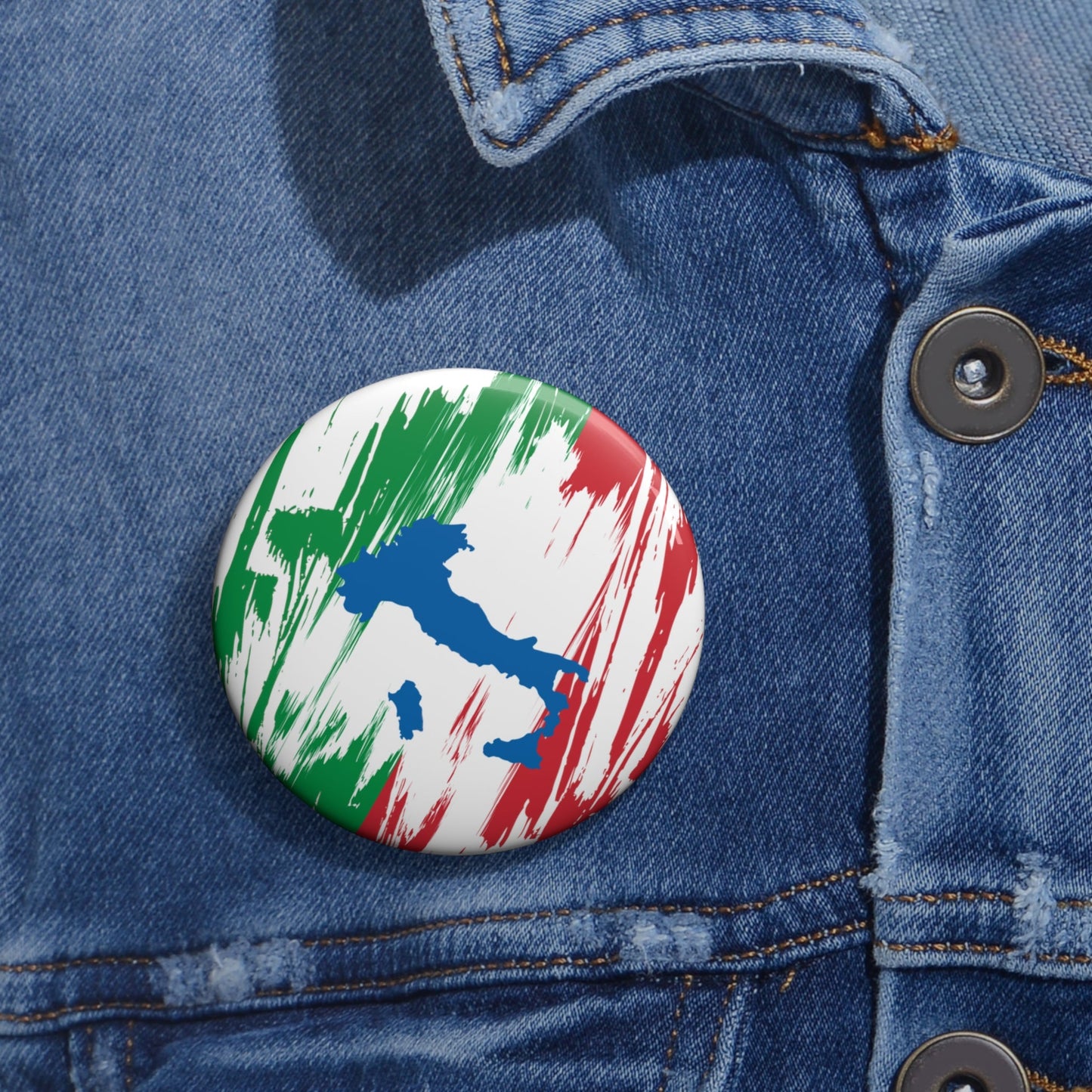 Italy Flag Pin Button - Custom Pinback, Patriotic Campaign Buttons, Personalized Birthday Pins, Collectible Badge, Metal Pin