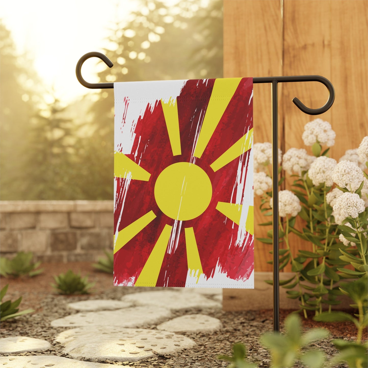 North Macedonia  Garden Flag - Garden & House Banner | Size - 12" x 18" | Double Sided Custom Country Design Print