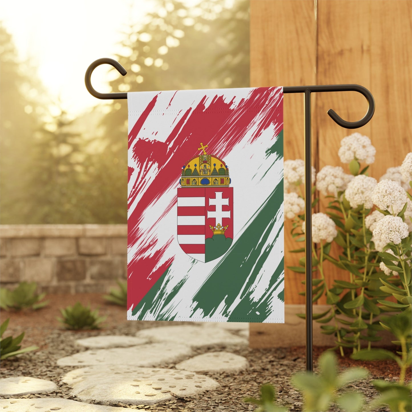 Hungary Garden Flag - Garden & House Banner | Size - 12" x 18" | Double Sided Custom Country Design Print