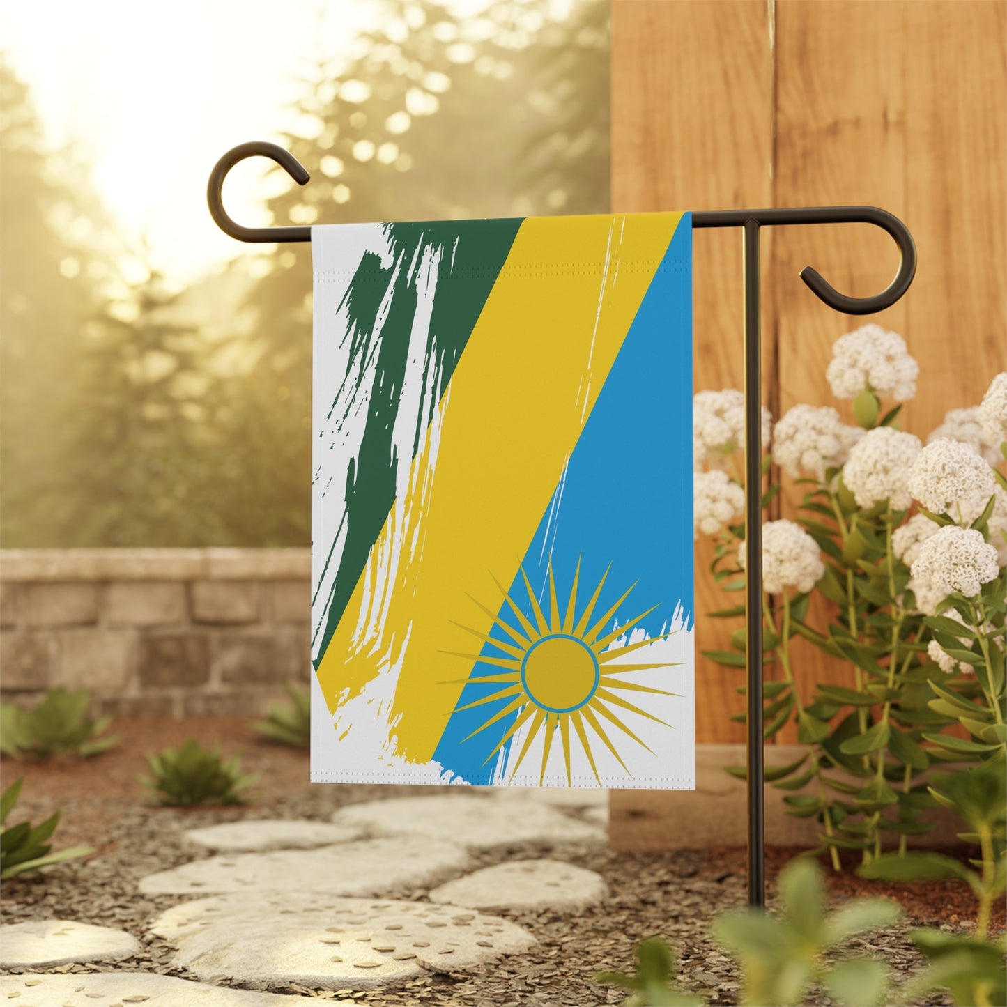 Rwanda Garden Flag - Garden & House Banner | Size - 12" x 18" | Double Sided Custom Country Design Print