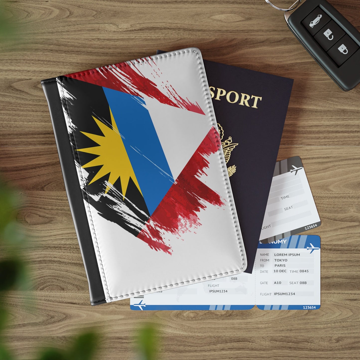 Antigua and Barbuda Leather Passport Holder, traveler's and expats' essential, study abroad must-have, wanderlust accessory