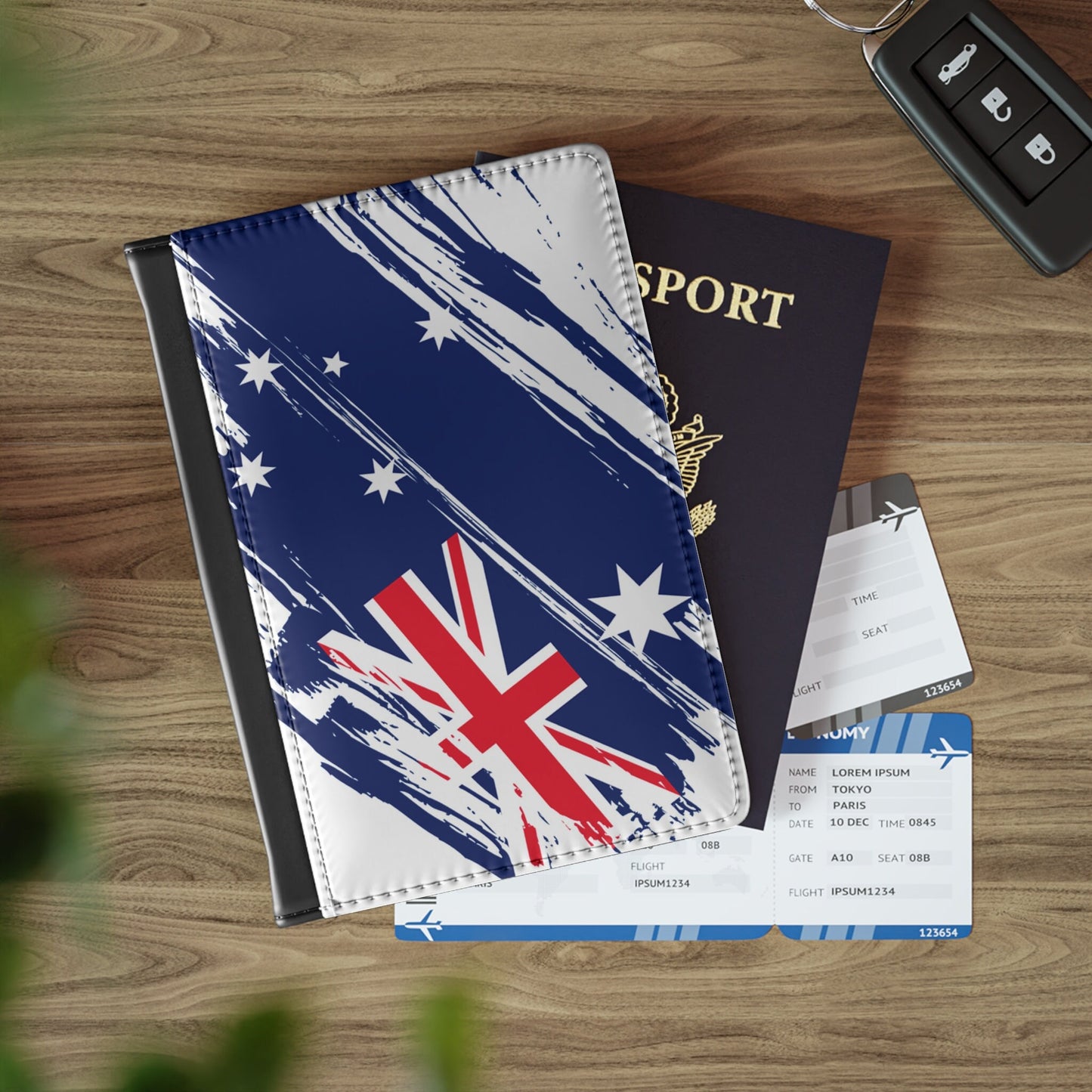 Australia Flag Leather Passport Holder, traveler's and expats' essential, study abroad must-have, wanderlust accessory