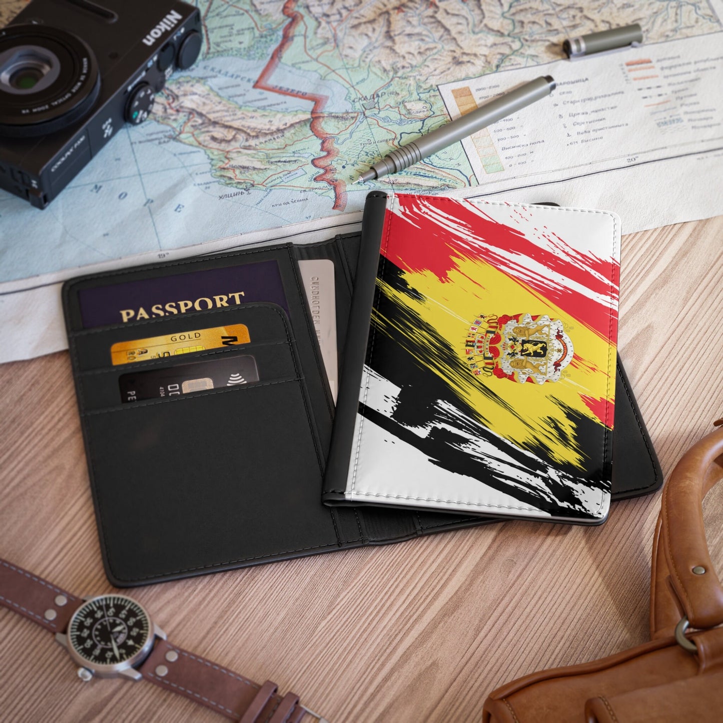 Belgium Flag Passport Holder, printed leather, traveler's and expats' essential, study abroad must-have, wanderlust accessory