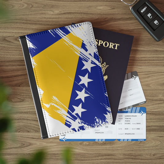 Bosnia and Herzegovina Flag Passport Holder, traveler's and expats' essential, study abroad must-have, wanderlust accessory