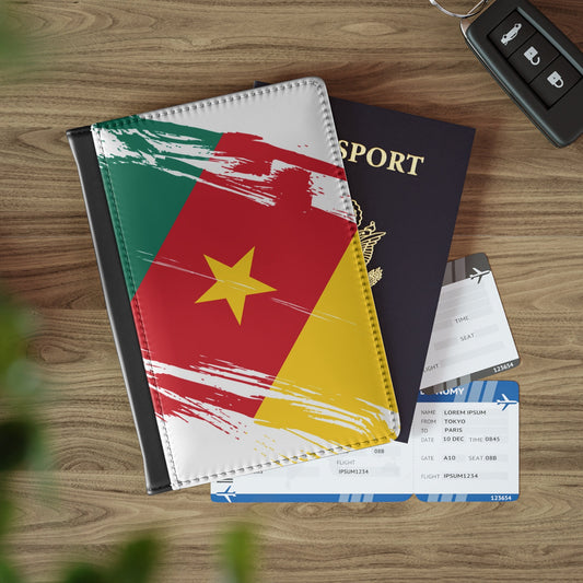 Cameroon Flag Passport Holder, traveler's and expats' essential, study abroad must-have, wanderlust accessory