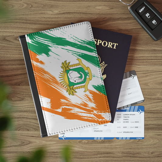 Ivory Coast Flag Passport Holder, traveler's and expats' essential, study abroad must-have, wanderlust accessory