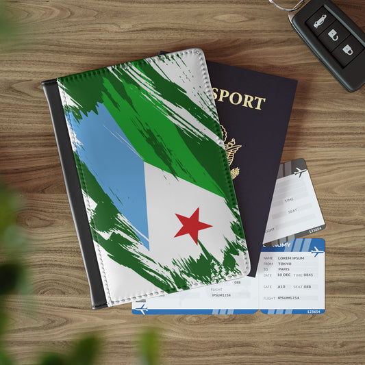 Djibouti Flag Passport Holder, traveler's and expats' essential, study abroad must-have, wanderlust accessory