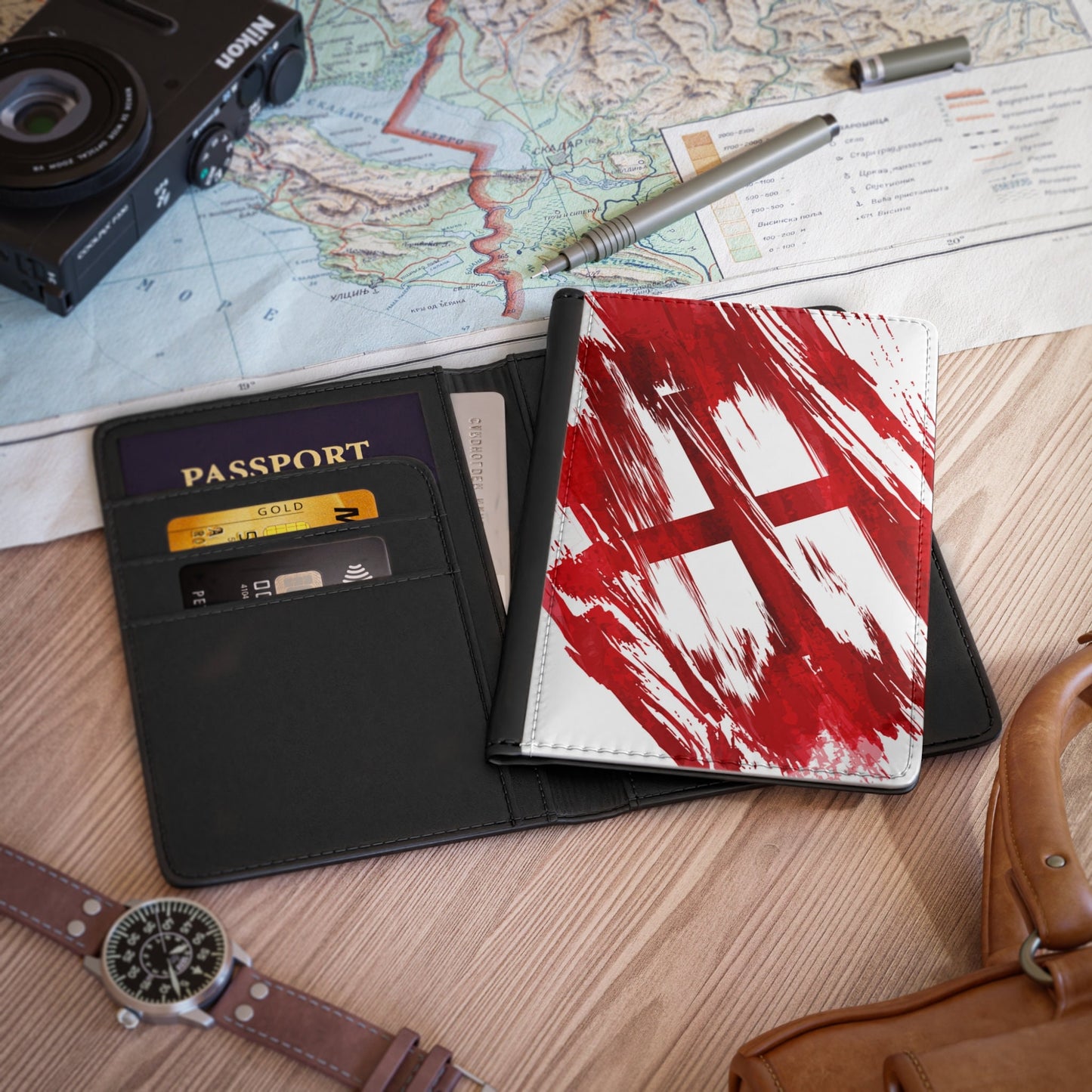 England Flag Passport Holder, traveler's and expats' essential, study abroad must-have, wanderlust accessory