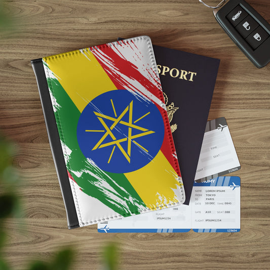 Ethiopia Flag Passport Holder, traveler's and expats' essential, study abroad must-have, wanderlust accessory