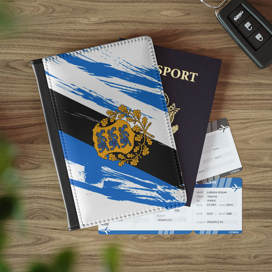 Estonia Flag Passport Holder, traveler's and expats' essential, study abroad must-have, wanderlust accessory