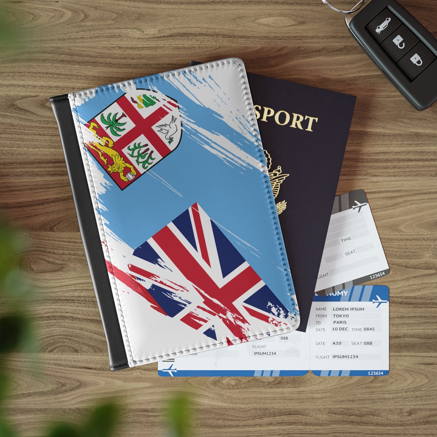 Fiji Flag Passport Holder, traveler's and expats' essential, study abroad must-have, wanderlust accessory