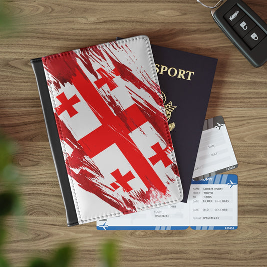 Georgia Flag Passport Holder, traveler's and expats' essential, study abroad must-have, wanderlust accessory