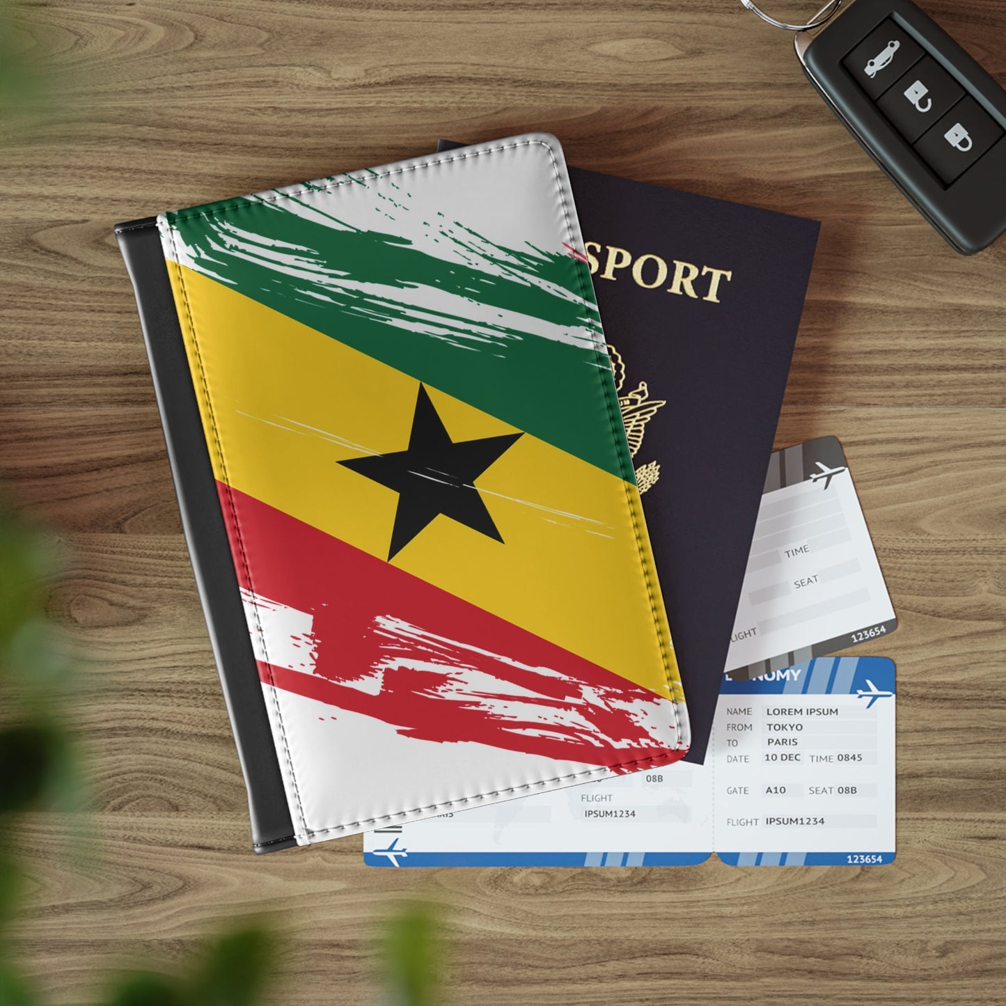 Ghana Flag Passport Holder, traveler's and expats' essential, study abroad must-have, wanderlust accessory