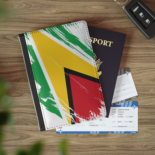 Guyana Flag Passport Holder, traveler's and expats' essential, study abroad must-have, wanderlust accessory