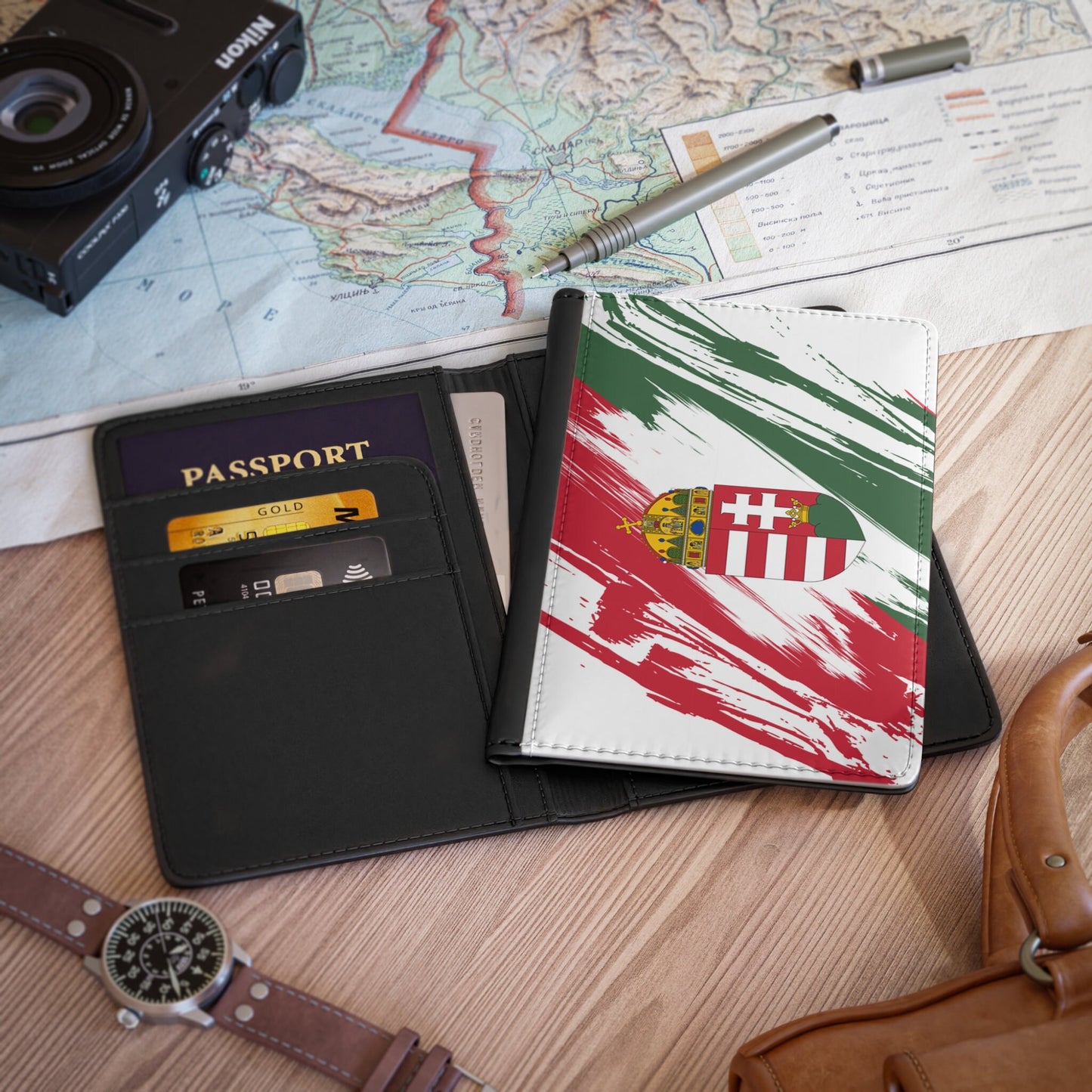 Hungary Flag Passport Holder, traveler's and expats' essential, study abroad must-have, wanderlust accessory