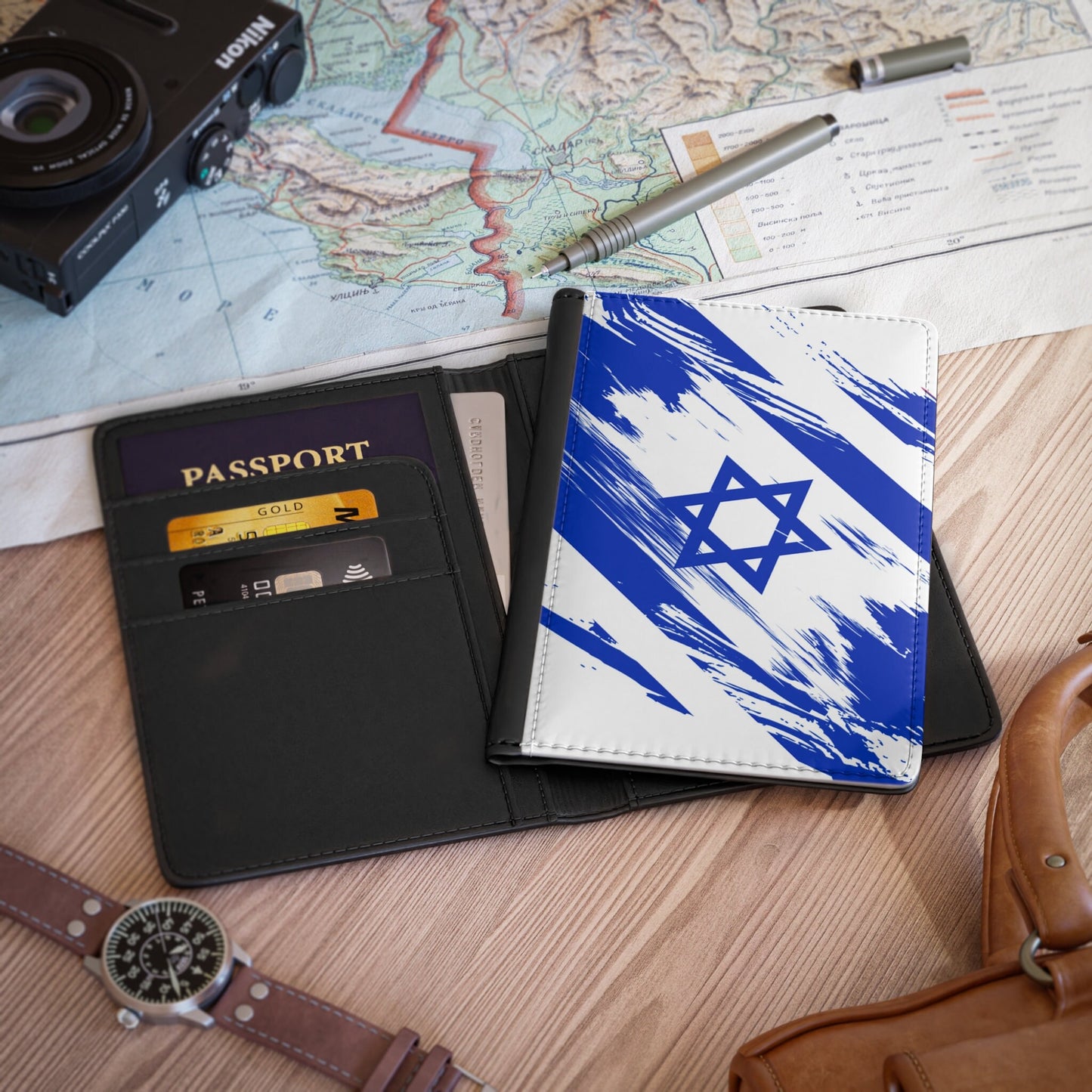 Israel Flag Passport Holder, traveler's and expats' essential, study abroad must-have, wanderlust accessory