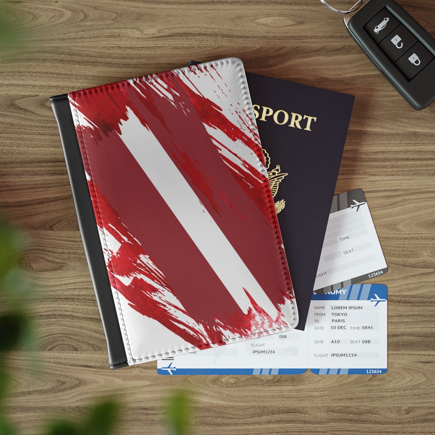 Latvia Flag Passport Holder, traveler's and expats' essential, study abroad must-have, wanderlust accessory