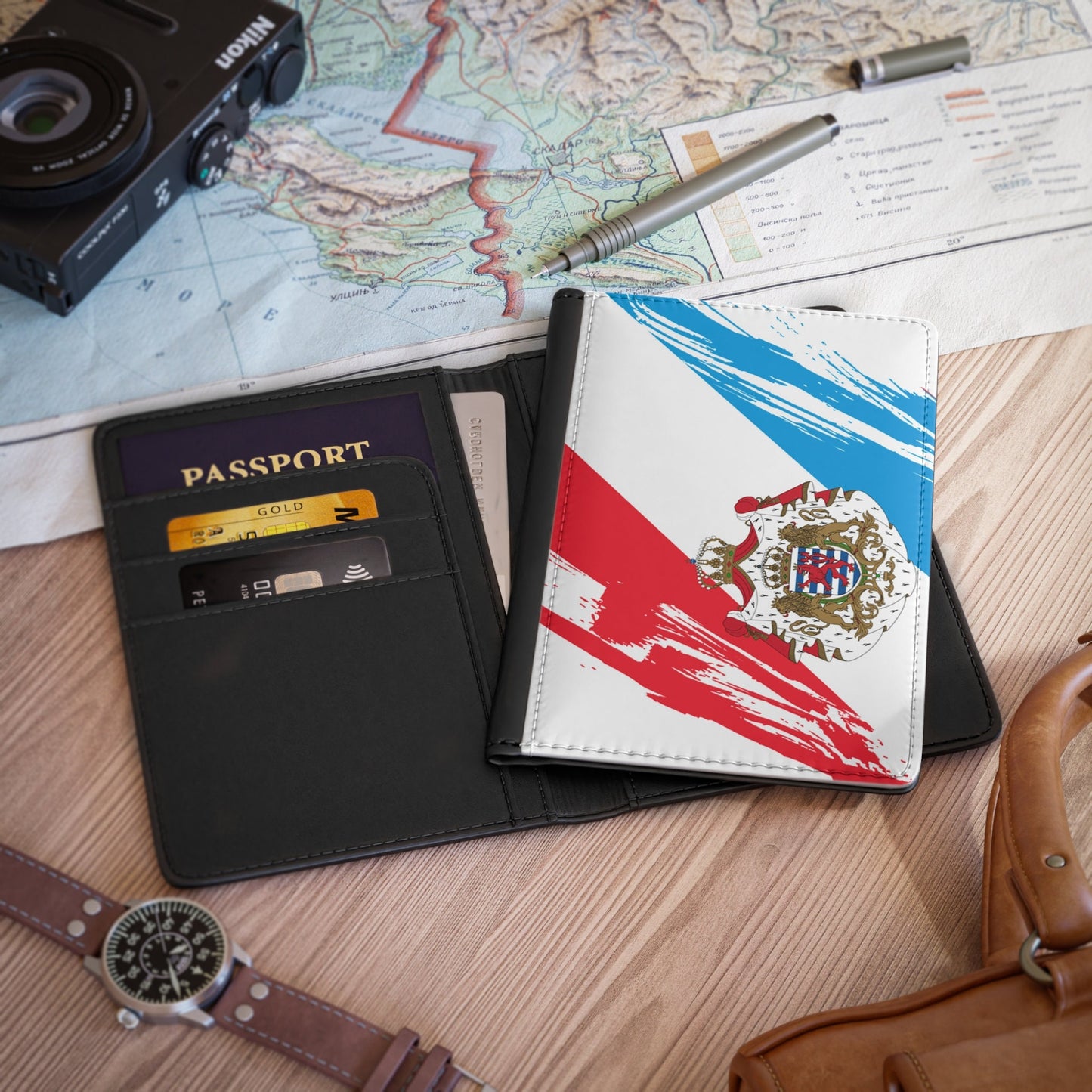 Luxembourg Flag Passport Holder, traveler's and expats' essential, study abroad must-have, wanderlust accessory